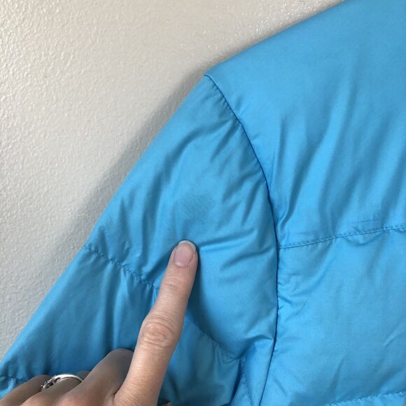 Marmot Jacket Womens Medium 650 Down Fill Puffer Coat Blue Full Zip Mock Neck - Picture 3 of 15